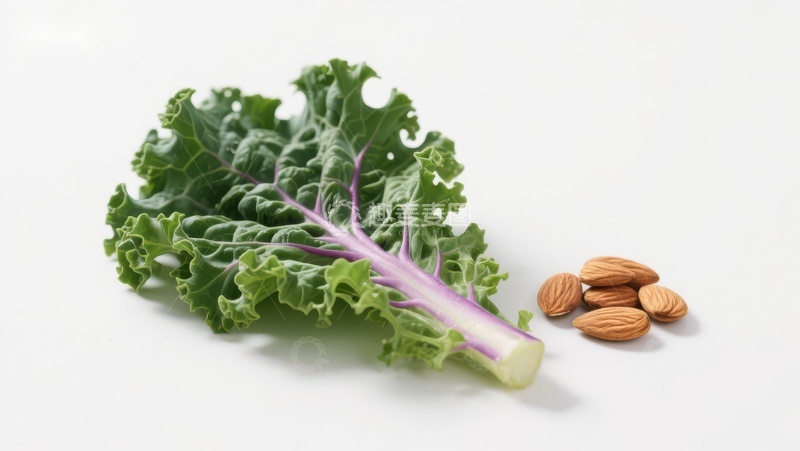 高清大图下载【趣麦麦图】-羽衣甘蓝与杏仁的健康组合