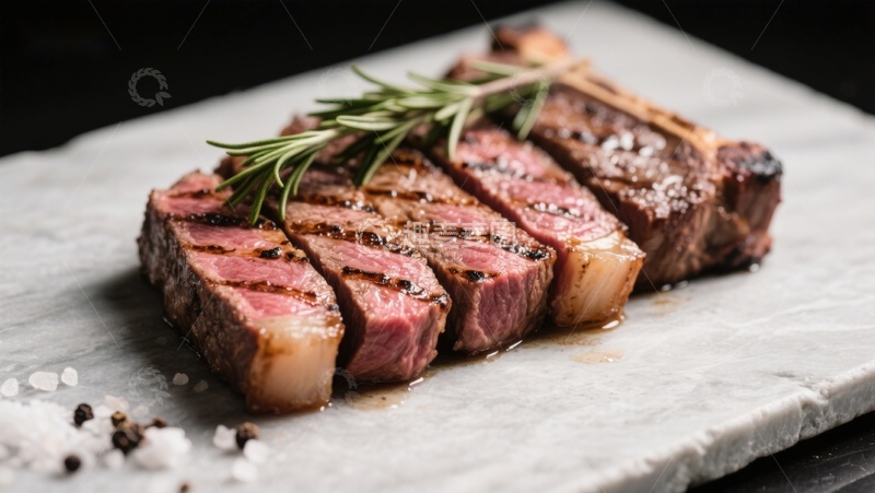 高清大图下载【趣麦麦图】切片牛排配迷迭香