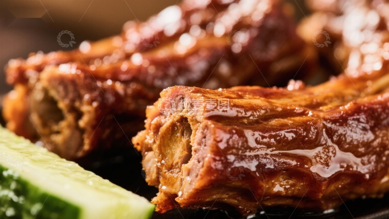高清大图下载【趣麦麦图】美味烤肋骨配青柠