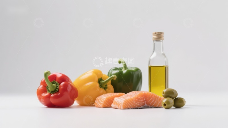 高清大图下载【趣麦麦图】新鲜食材与橄榄油的组合