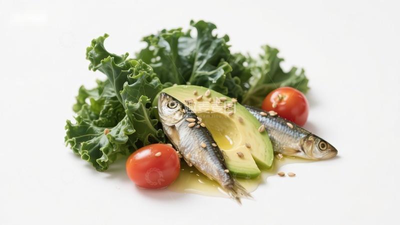 高清大图下载【趣麦麦图】沙丁鱼与牛油果的健康搭配