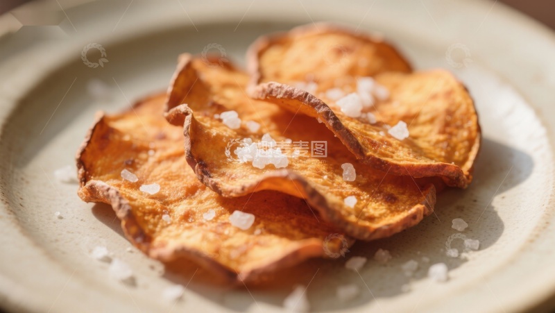 高清大图下载【趣麦麦图】脆甜薯片撒盐特写