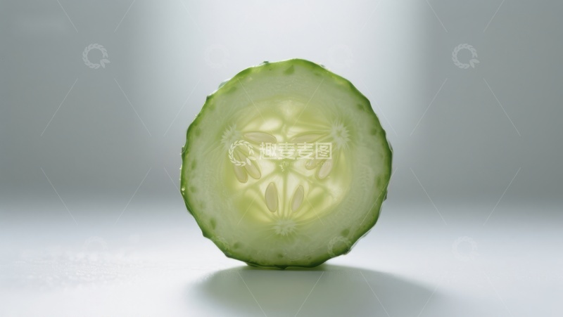 高清大图下载【趣麦麦图】新鲜黄瓜切片特写