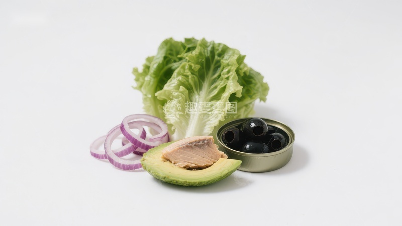 高清大图下载【趣麦麦图】新鲜蔬菜与罐装食品组合