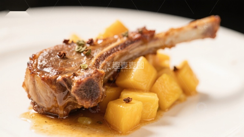 高清大图下载【趣麦麦图】香煎羊排配土豆块