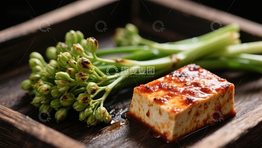 烤制豆腐配青花菜