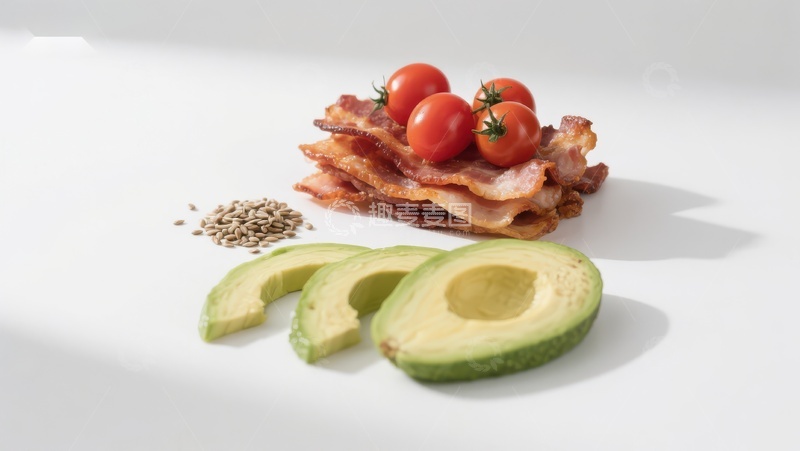 高清大图下载【趣麦麦图】培根樱桃番茄与牛油果的组合