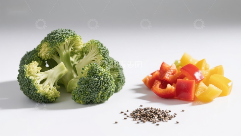 高清大图下载【趣麦麦图】新鲜蔬菜与种子的组合