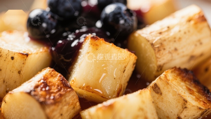 高清大图下载【趣麦麦图】烤制甜品配蓝莓酱