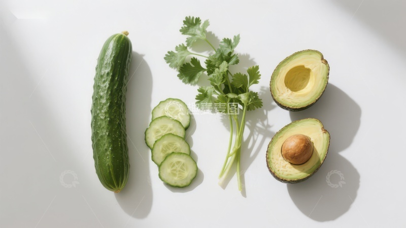 高清大图下载【趣麦麦图】新鲜蔬菜与水果的组合展示