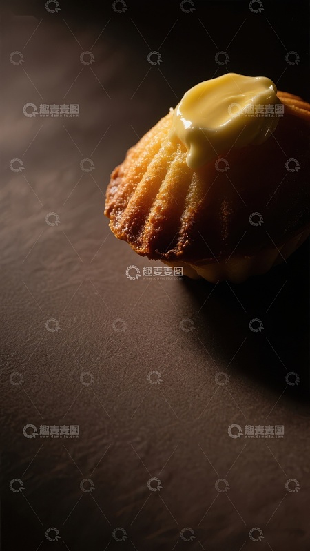 奶油顶小蛋糕特写