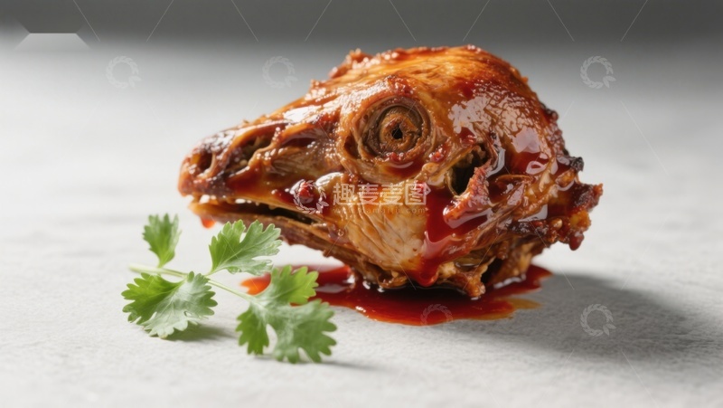 高清大图下载【趣麦麦图】烤制鱼头配香菜