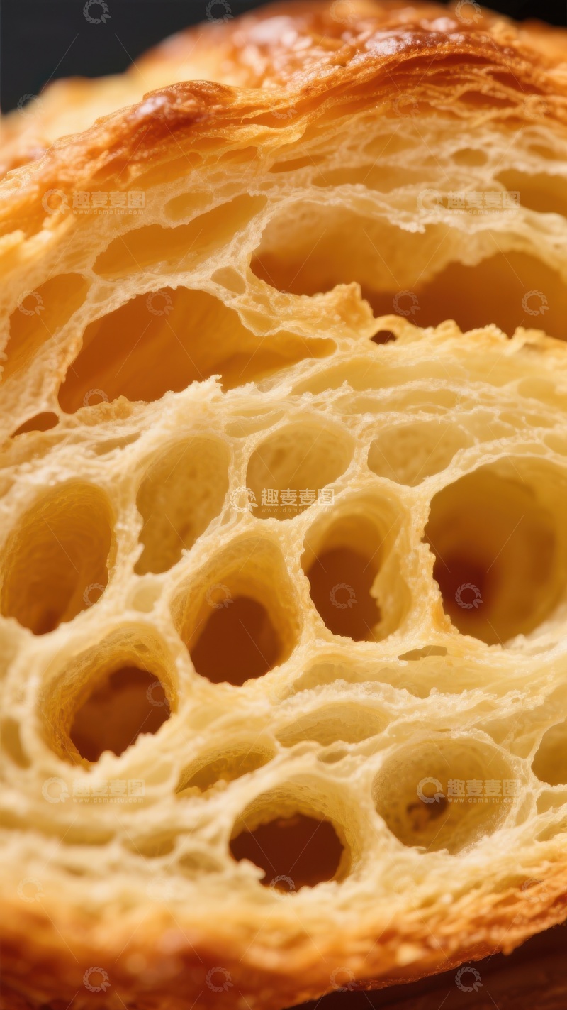 高清大图下载【趣麦麦图】酥脆面包内部结构特写