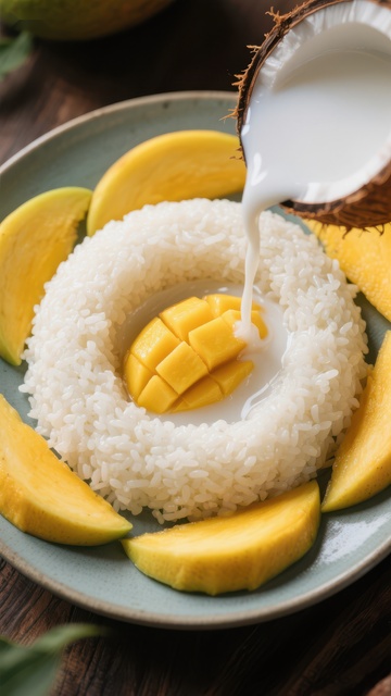 椰奶浇灌芒果糯米饭