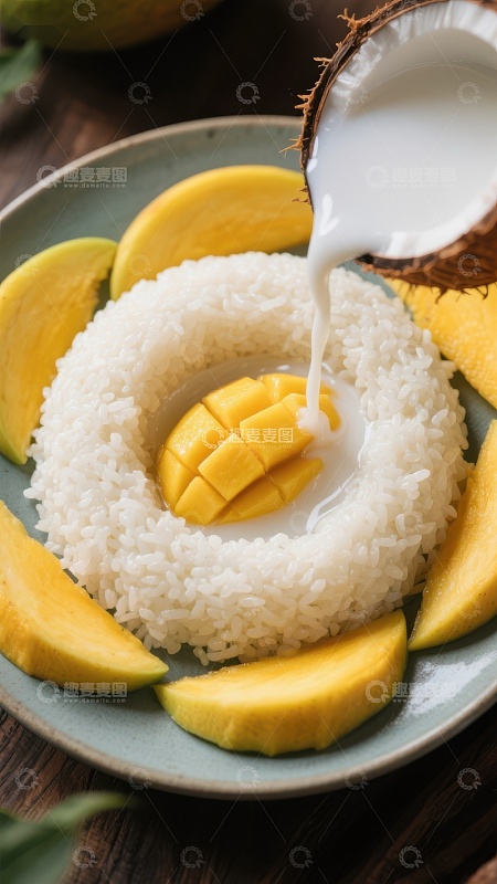 椰奶浇灌芒果糯米饭