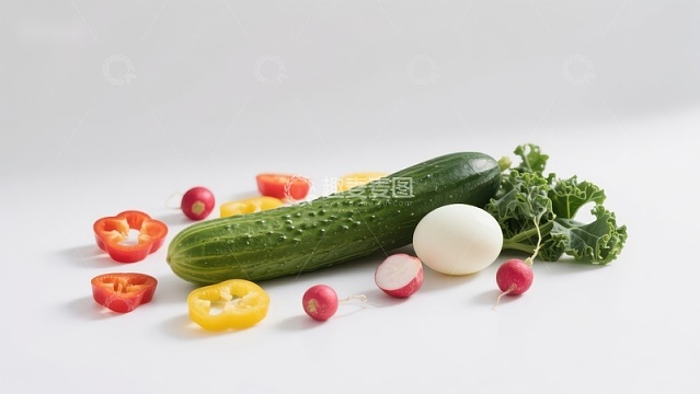 新鲜蔬菜组合静物图