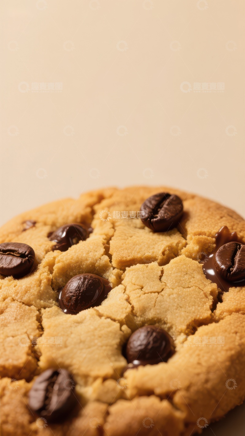 高清大图下载【趣麦麦图】咖啡豆点缀的饼干