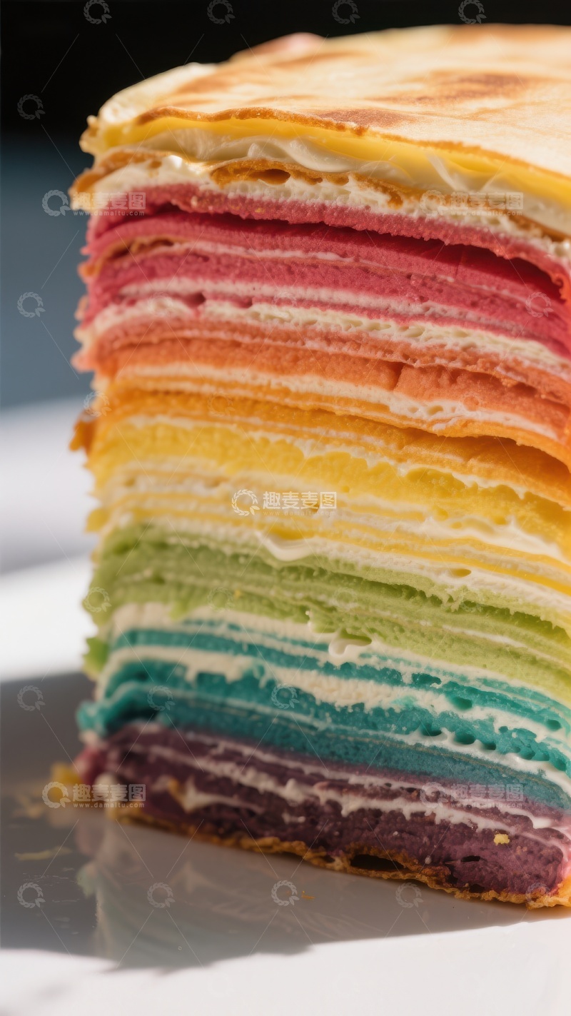 高清大图下载【趣麦麦图】彩虹千层蛋糕的美味层次