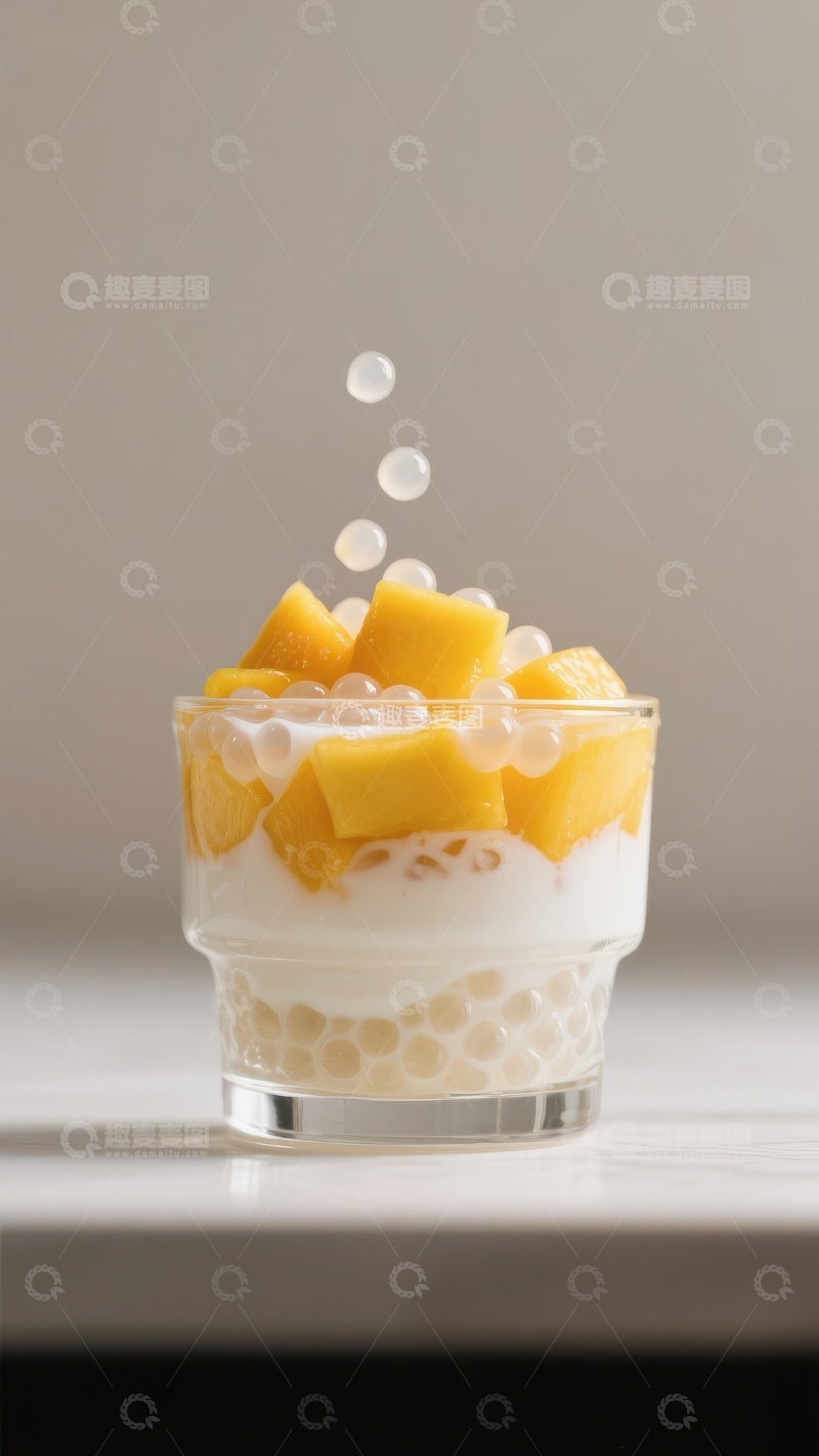 高清大图下载【趣麦麦图】芒果珍珠奶茶甜品