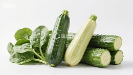 新鲜蔬菜：西葫芦与菠菜