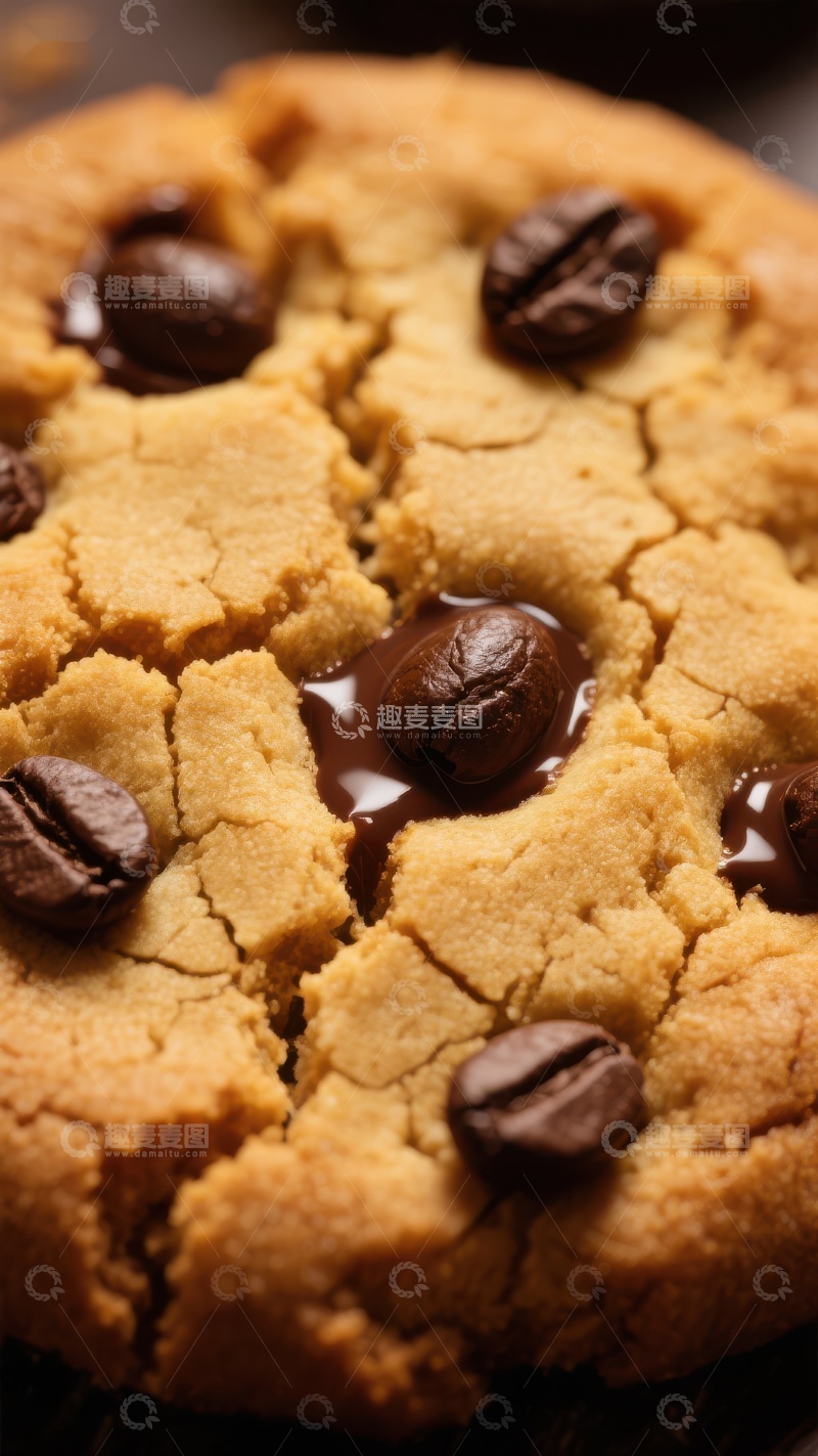 高清大图下载【趣麦麦图】咖啡豆点缀的饼干特写