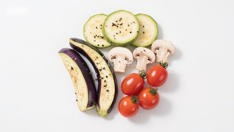 高清大图下载【趣麦麦图】新鲜蔬菜切片组合