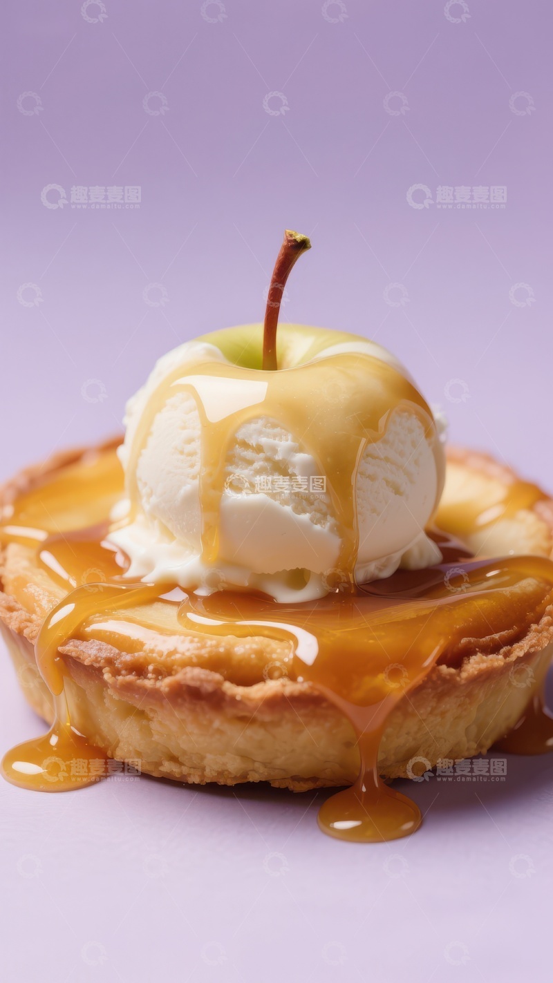 高清大图下载【趣麦麦图】焦糖苹果冰淇淋挞