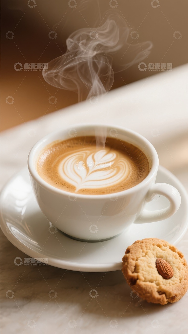 热气腾腾的咖啡与饼干