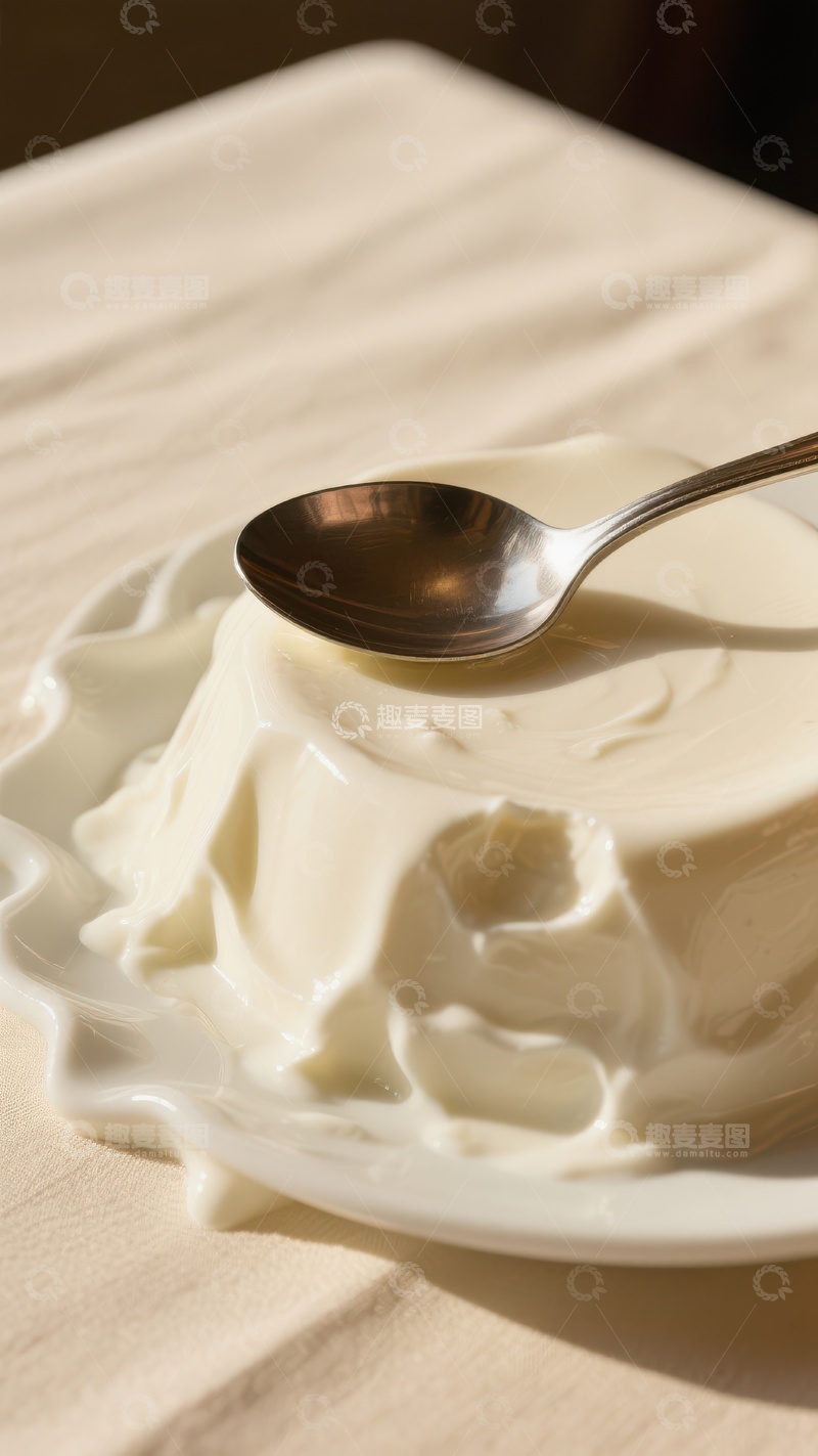 高清大图下载【趣麦麦图】奶油与勺子的静谧组合