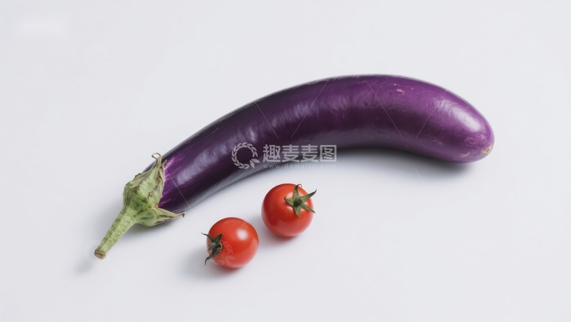 高清大图下载【趣麦麦图】紫色茄子与红色樱桃番茄