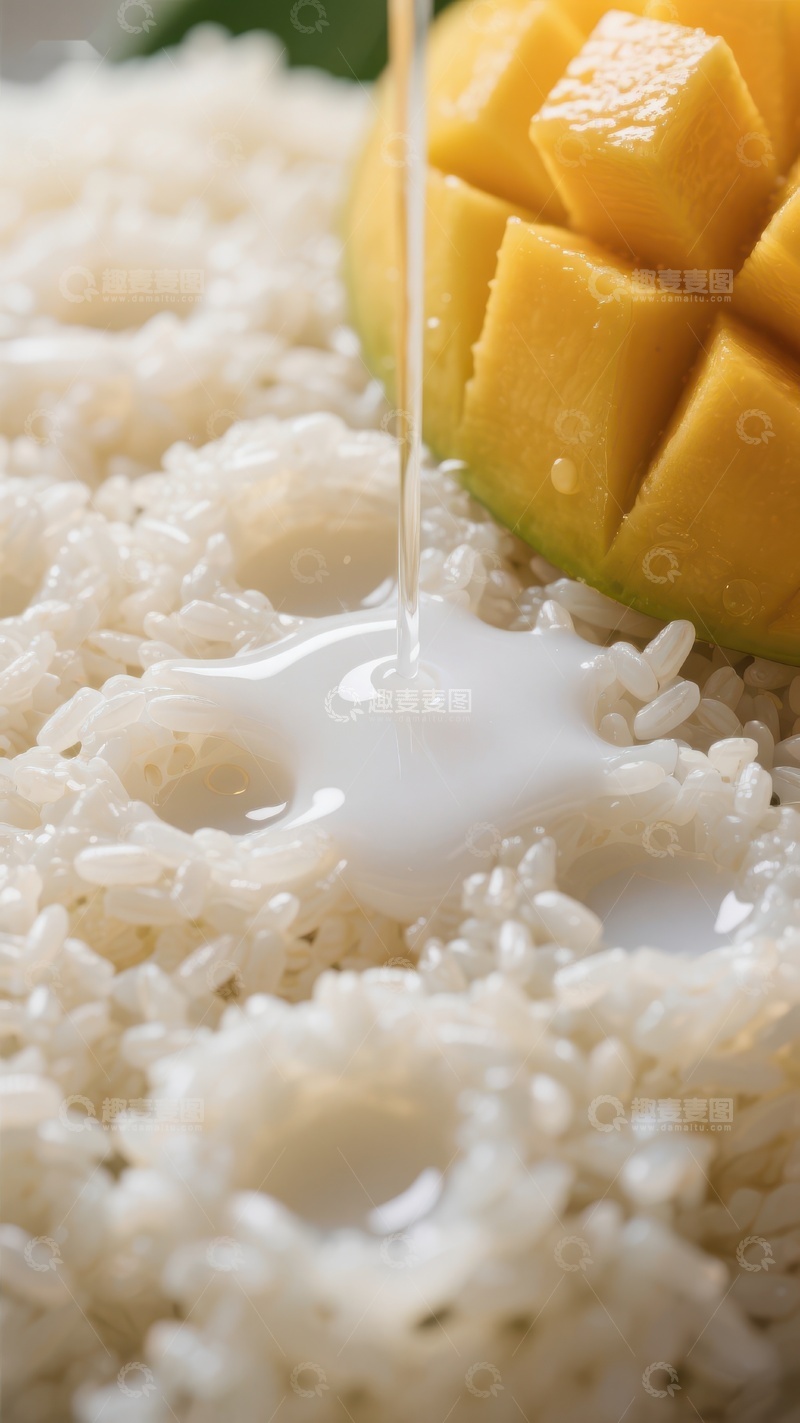 高清大图下载【趣麦麦图】椰汁浇灌芒果糯米饭