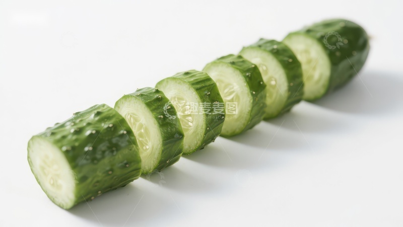 高清大图下载【趣麦麦图】新鲜黄瓜切片排列