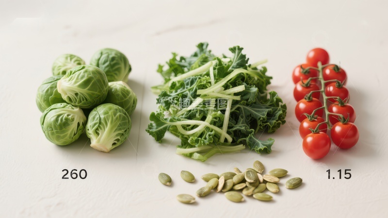 高清大图下载【趣麦麦图】新鲜蔬菜与种子的营养对比