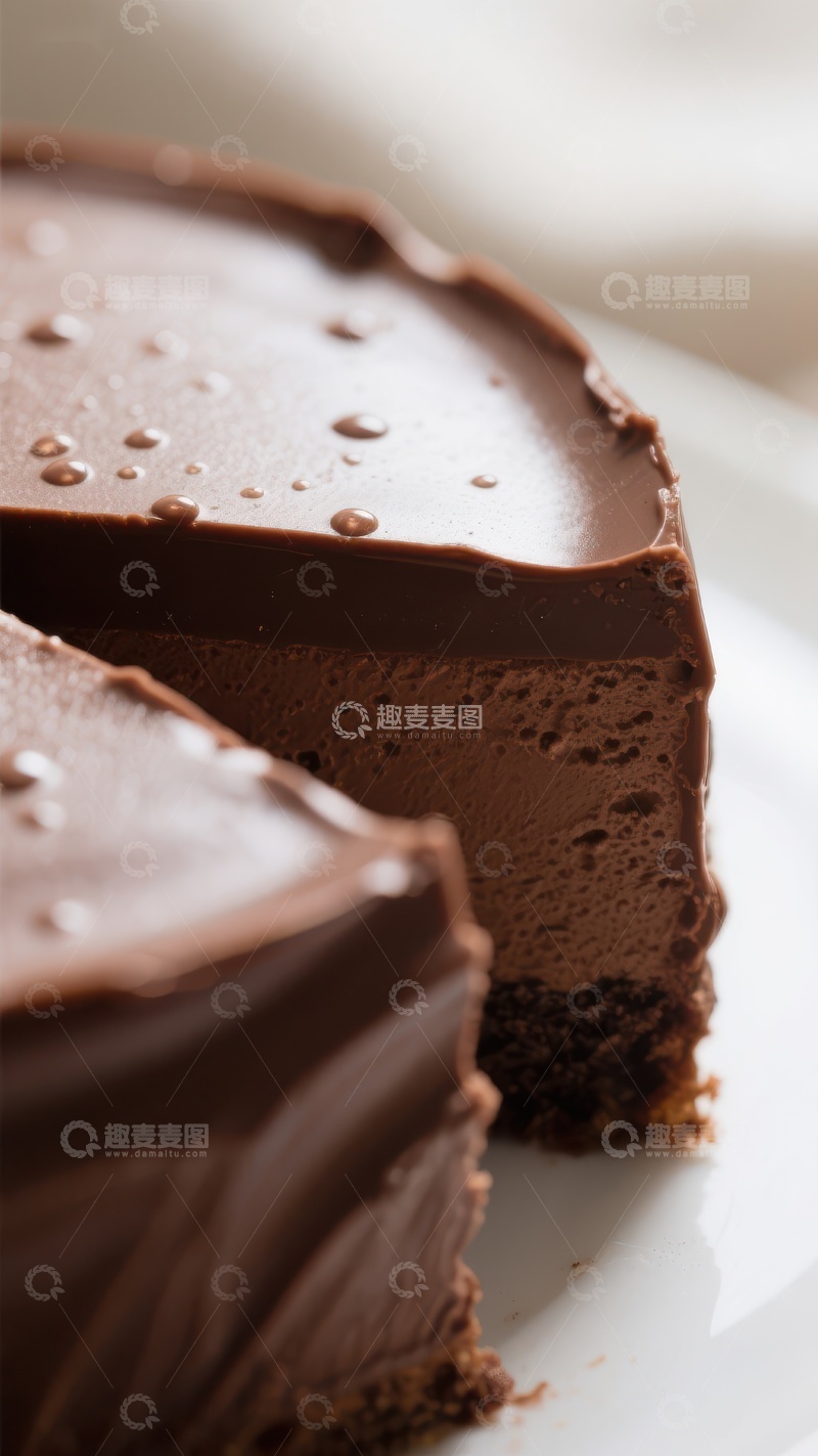 高清大图下载【趣麦麦图】-浓郁巧克力慕斯蛋糕