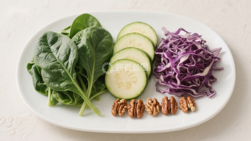 高清大图下载【趣麦麦图】新鲜蔬菜与坚果组合