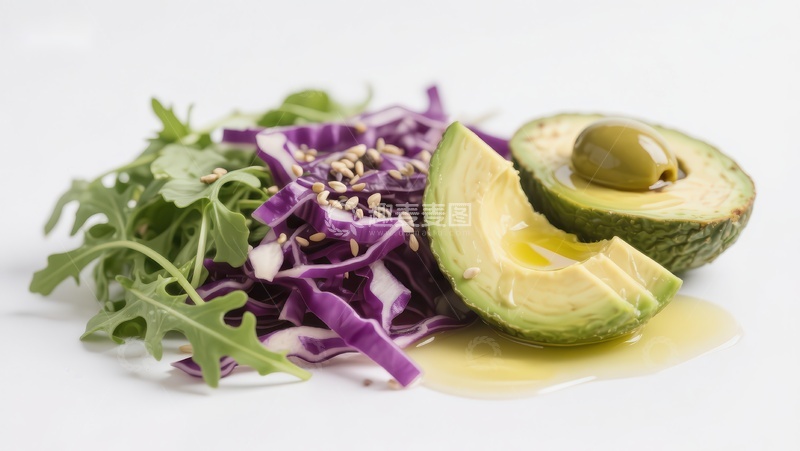 高清大图下载【趣麦麦图】新鲜沙拉配牛油果和橄榄