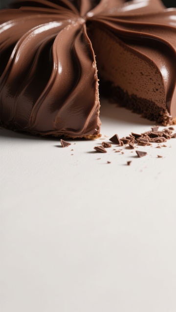 巧克力慕斯蛋糕切片特写