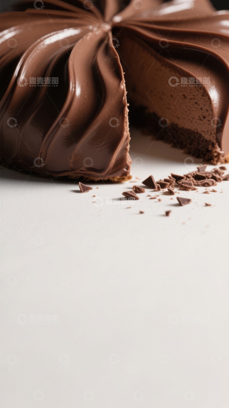 高清大图下载【趣麦麦图】巧克力慕斯蛋糕切片特写