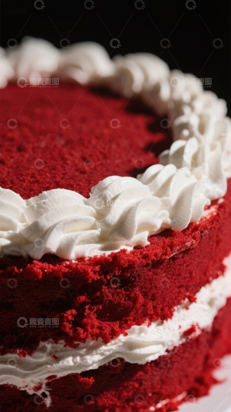 高清大图下载【趣麦麦图】红丝绒蛋糕的诱人特写