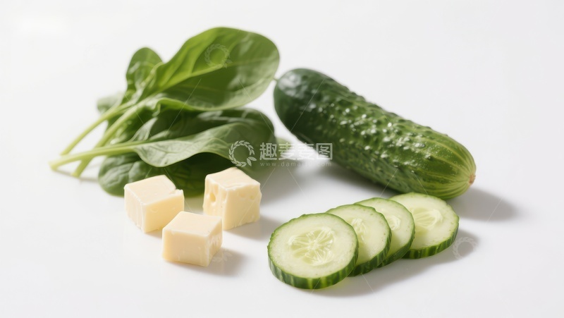 高清大图下载【趣麦麦图】新鲜蔬菜与奶酪块组合
