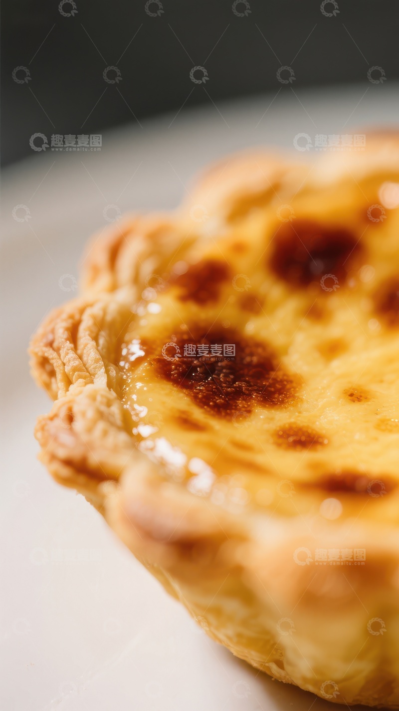高清大图下载【趣麦麦图】金黄酥皮蛋挞特写
