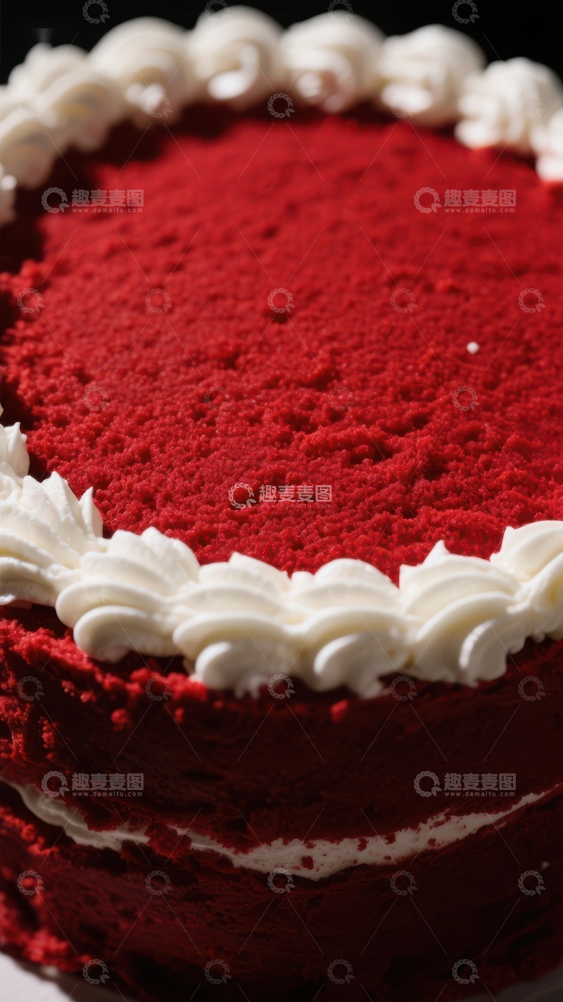 高清大图下载【趣麦麦图】红丝绒蛋糕特写
