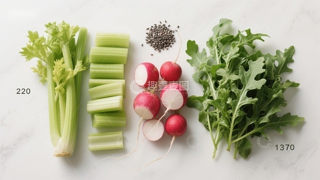 新鲜蔬菜排列展示