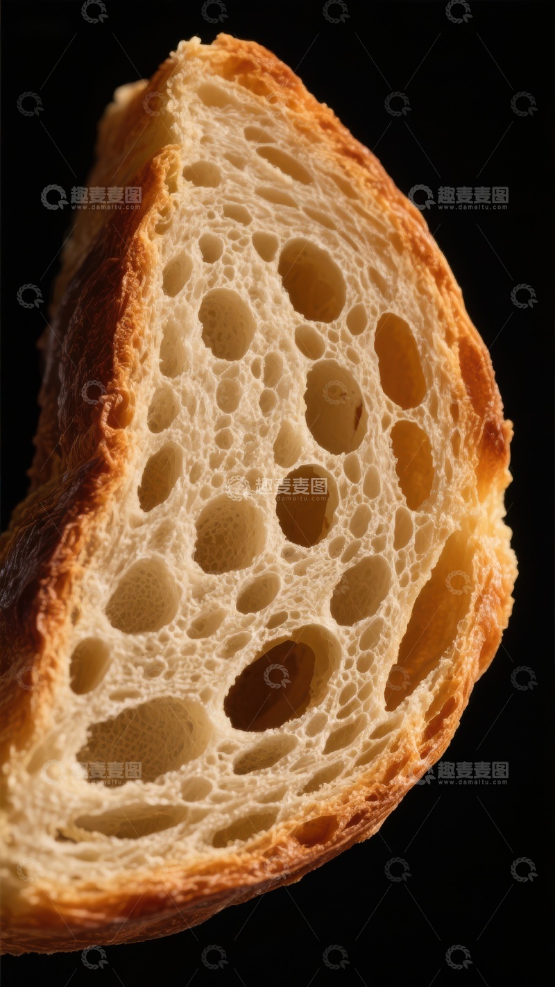 高清大图下载【趣麦麦图】新鲜面包切片的特写