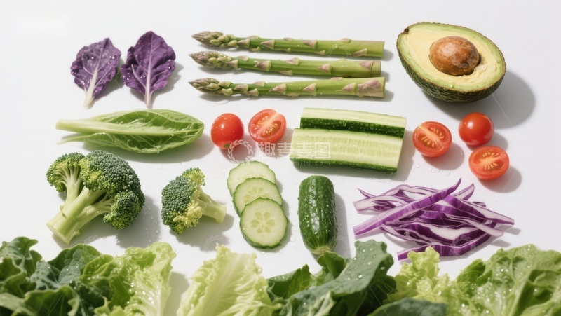 高清大图下载【趣麦麦图】新鲜蔬菜组合展示
