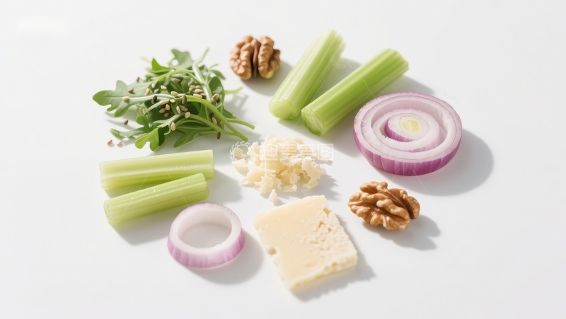 高清大图下载【趣麦麦图】新鲜蔬菜与坚果奶酪组合