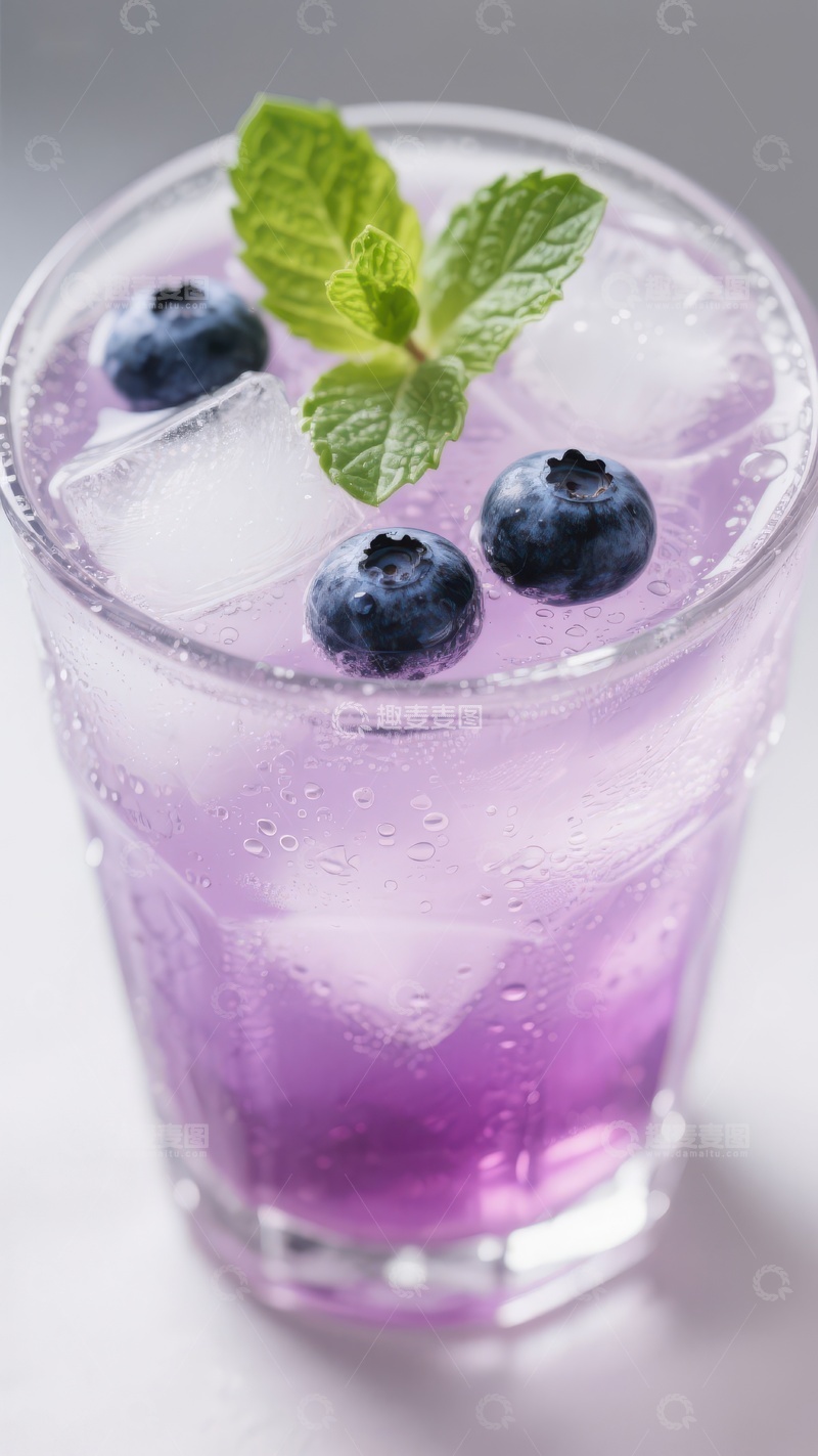 高清大图下载【趣麦麦图】蓝莓薄荷冰爽饮料