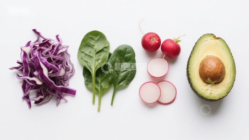 高清大图下载【趣麦麦图】新鲜蔬菜与牛油果摆拍