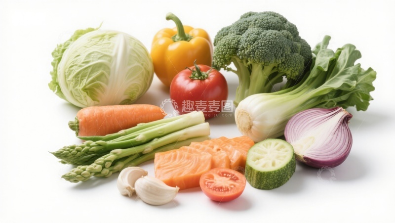 高清大图下载【趣麦麦图】新鲜蔬菜组合展示