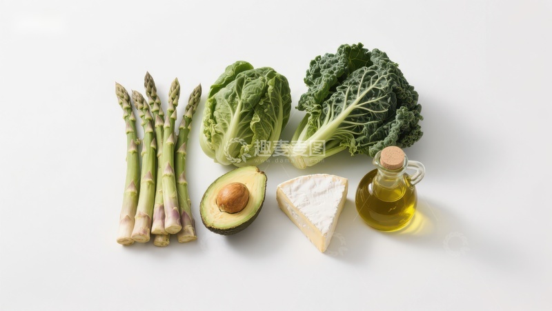 高清大图下载【趣麦麦图】新鲜蔬菜与奶酪橄榄油组合